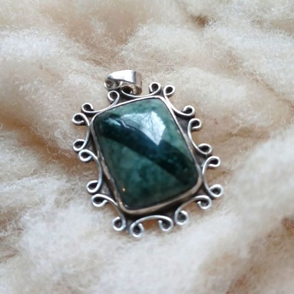 Unique stone Pendant 925 silver, vintage - Picture 5 of 7